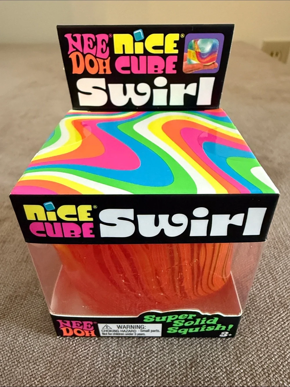 NeeDoh Nice Cube Swirl Super Solid Squish! - Orange